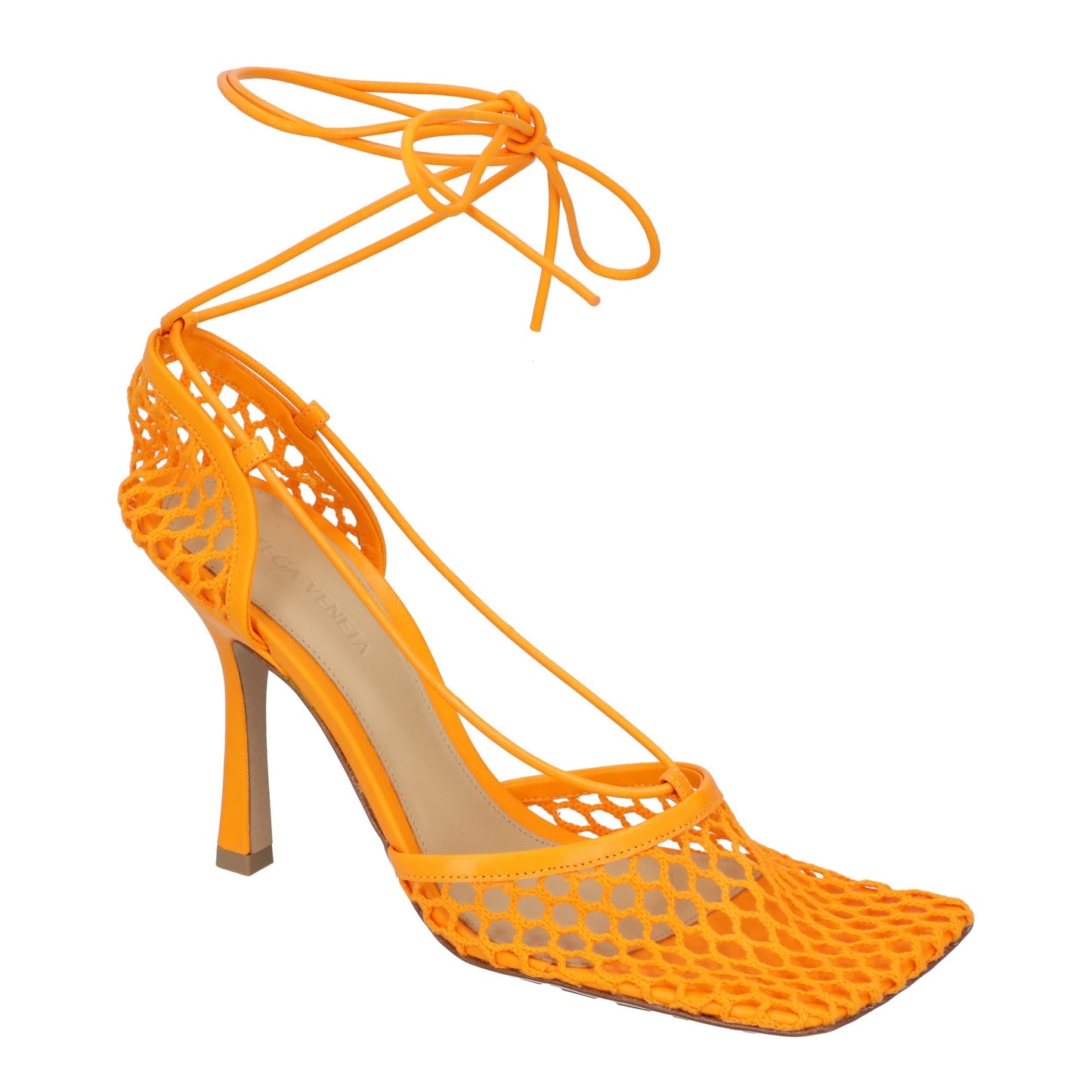Luxury Bottega Veneta Stretch Lace-Up Sandal orange