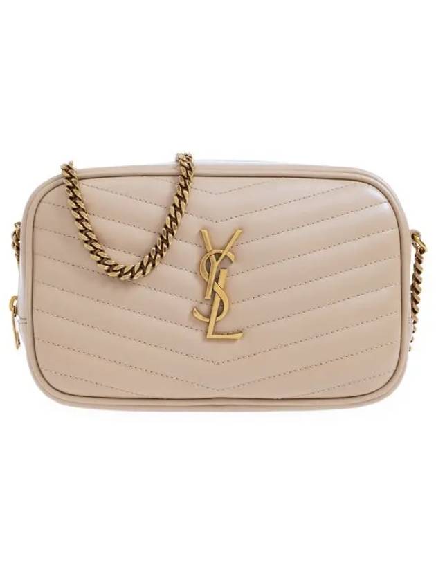 Luxury Saint Laurent Lou Small Leather Cross Bag Beige