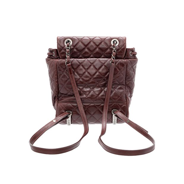 Luxury Chanel Paris-Salzburg Mountain Maroon Calfskin Leather Backpack