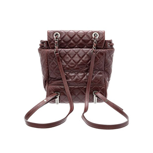 Luxury Chanel Paris-Salzburg Mountain Maroon Calfskin Leather Backpack