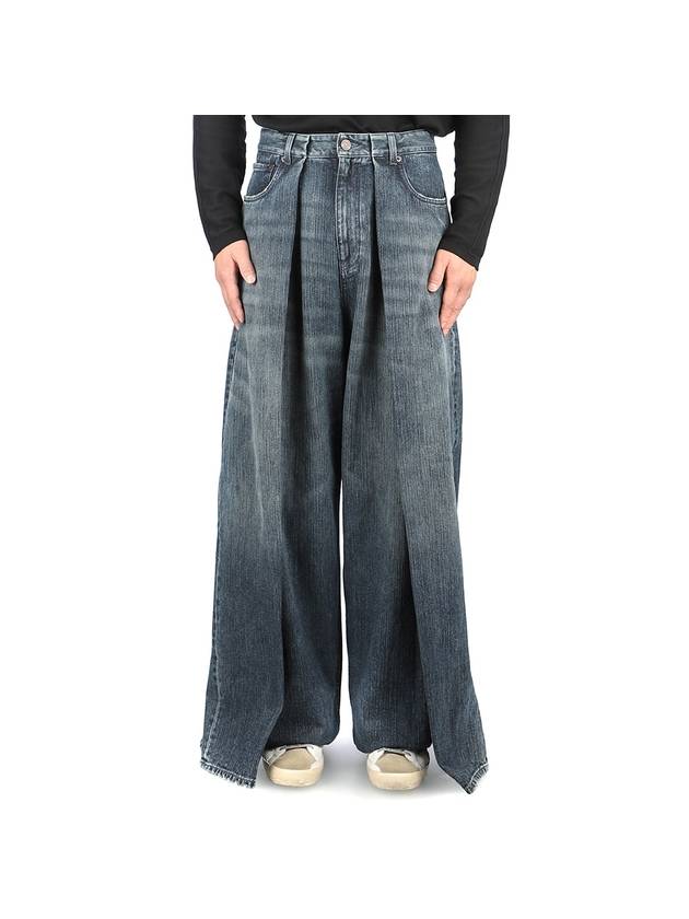 Luxury Balenciaga Double Side Jeans Dark Blue