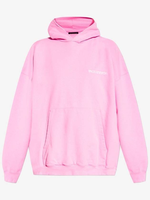 Luxury Balenciaga Logo Print Hoodie Pink