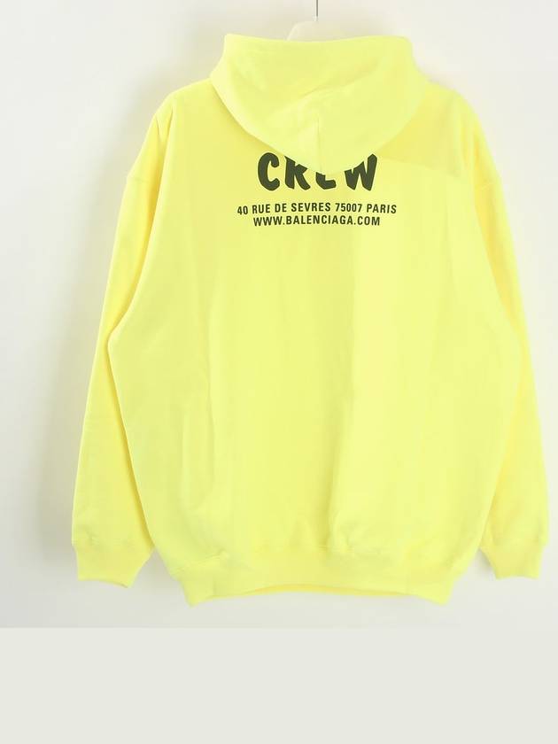 Luxury Balenciaga Crew Logo Print Oversized Hoodie Yellow