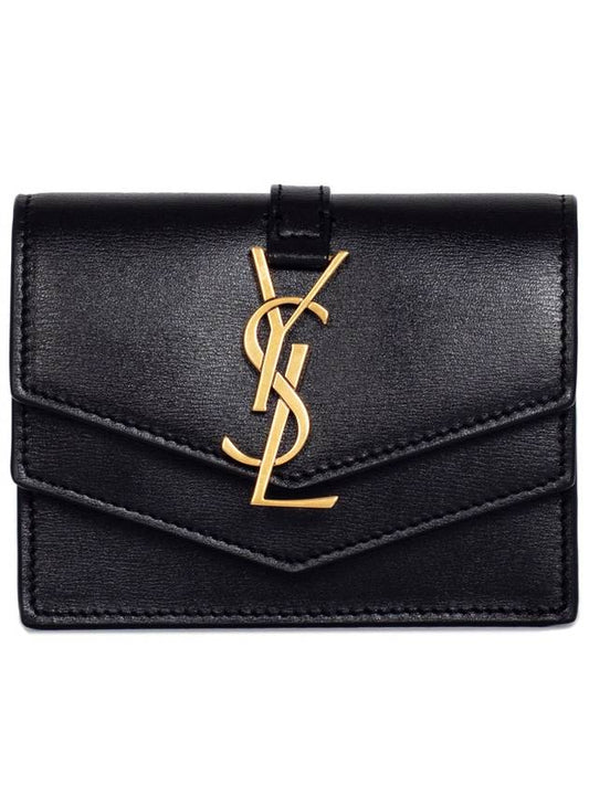 Luxury Saint Laurent Monogram Sulpice Half Wallet Black