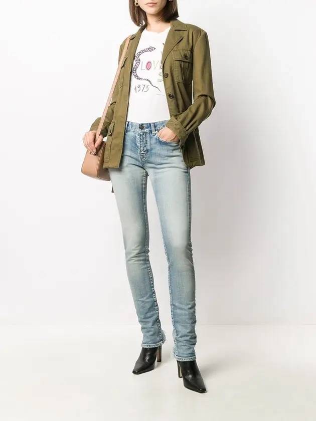 Luxury Saint Laurent Slim Fit Straight Jeans Blue