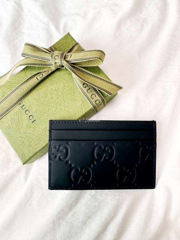 Luxury Gucci Trending 2025 GG Supreme Rectangular Card Wallet Black