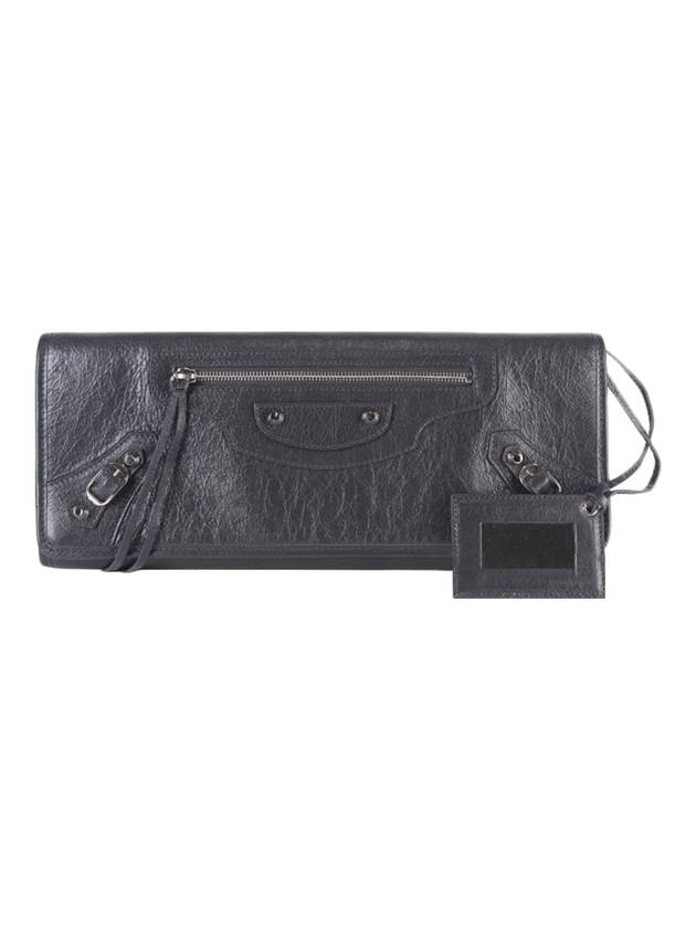 Luxury Balenciaga Classic Leather Clutch Bag Grease Fosil