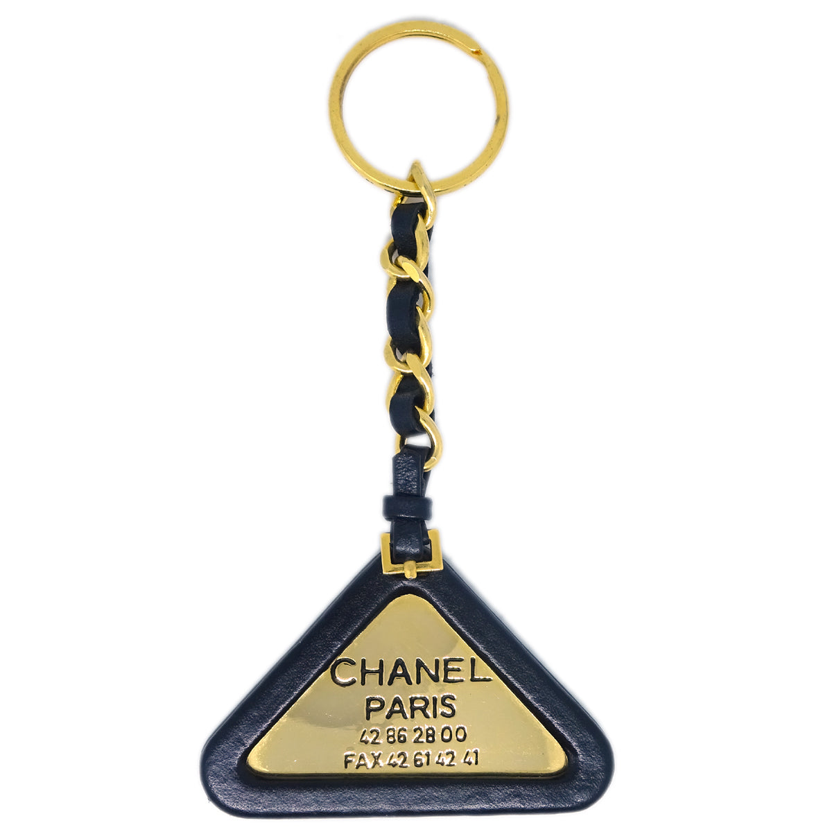 Chanel Gold Plate Key Chain Bag Charm 94P Small New