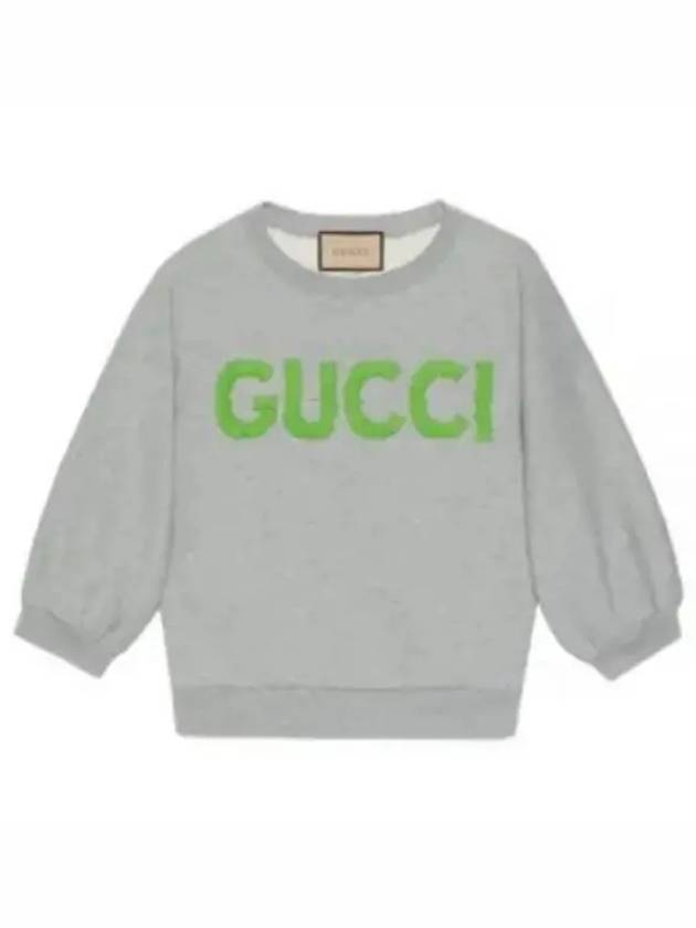 Luxury Gucci Trending 2025 Cotton Jersey Crop Sweatshirt Grey