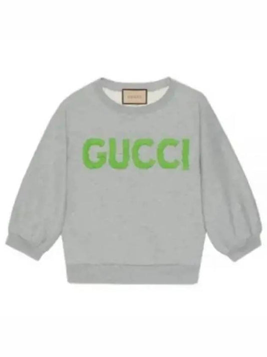 Luxury Gucci Trending 2025 Cotton Jersey Crop Sweatshirt Grey