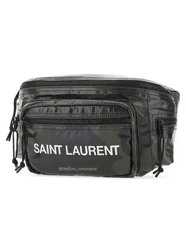 Luxury Saint Laurent Nylon Logo Nuxx Cross Bag Camo