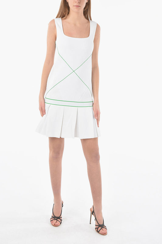 Luxury Bottega Veneta Square Neckline Mini Tennis Dress