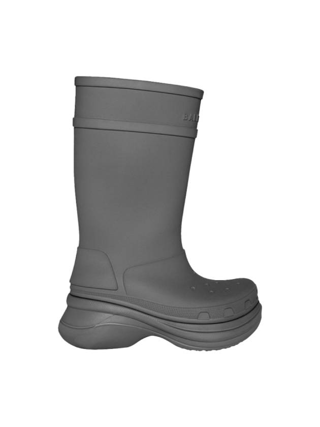 Luxury Balenciaga 42 BB x Crocs Men s Clog Logo Rubber Boots Gray
