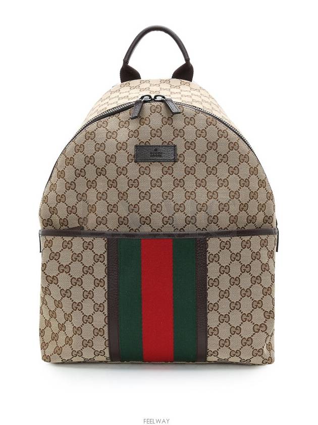 Luxury Gucci Trending 2025 Three Stripes Backpack 190278 Unisex Brown Rucksack
