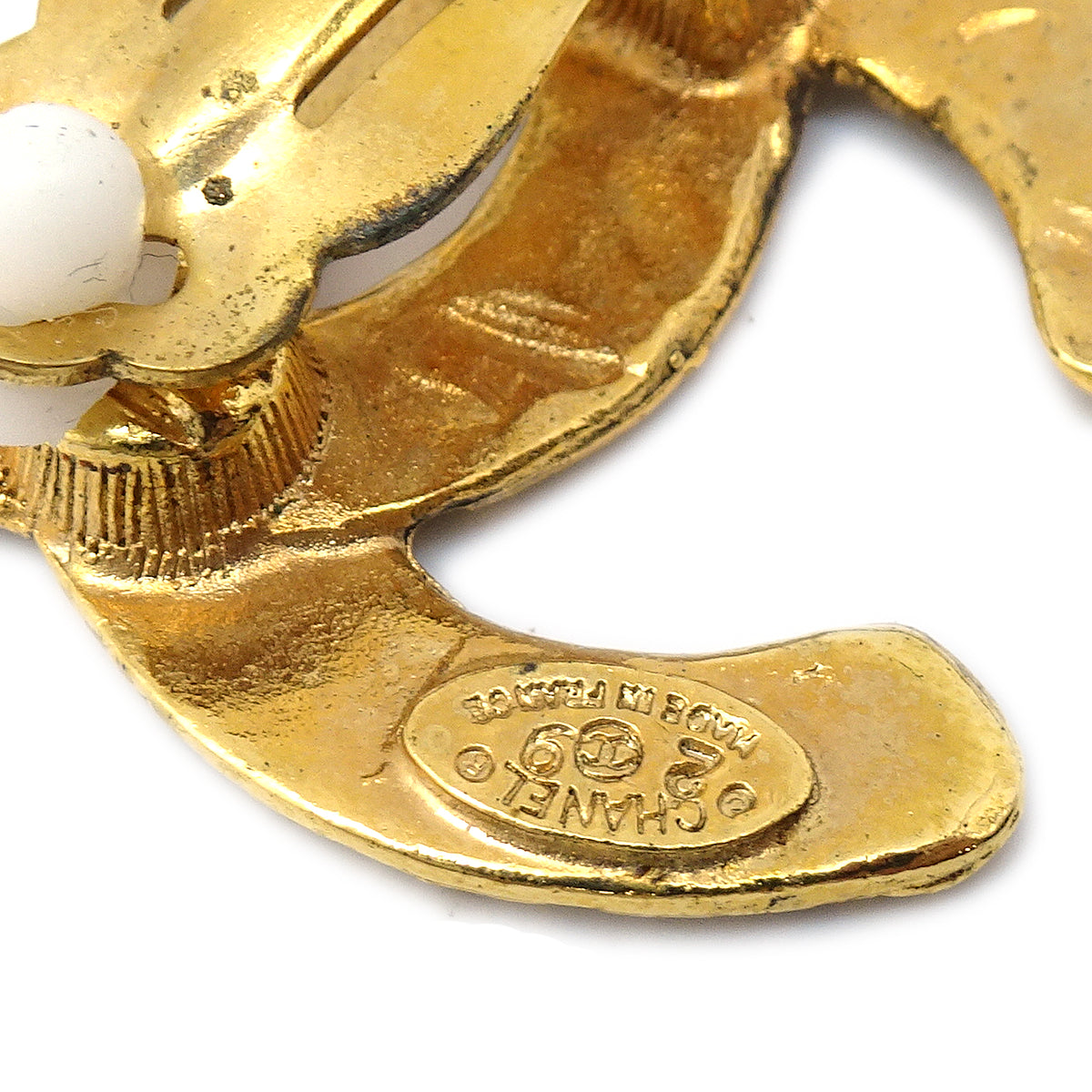 Luxury Chanel Gold CC Earrings Clip-On 29 2878