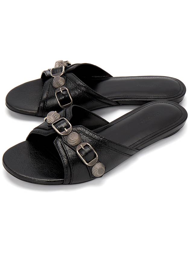 Luxury Balenciaga Cagole Flat Slipper Black