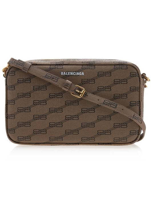 Luxury Balenciaga Monogram Logo Camera Cross Bag Beige