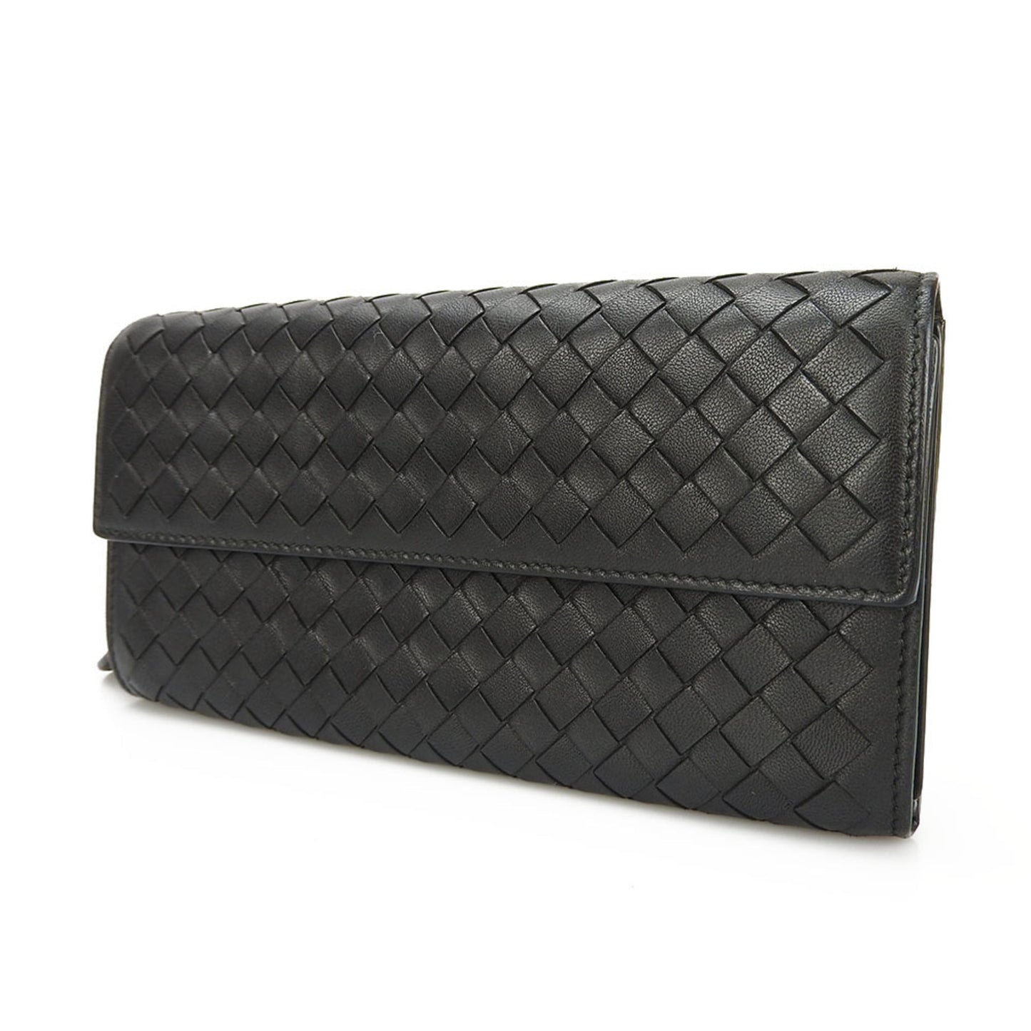 Luxury Bottega Veneta Intrecciato  Leather Long Wallet (Bi-Fold) ()