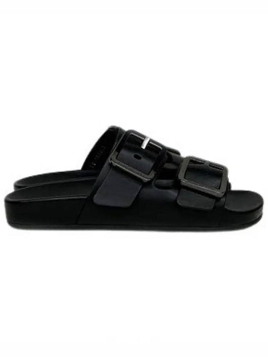 Luxury Balenciaga Mallorca Strap Slippers Black