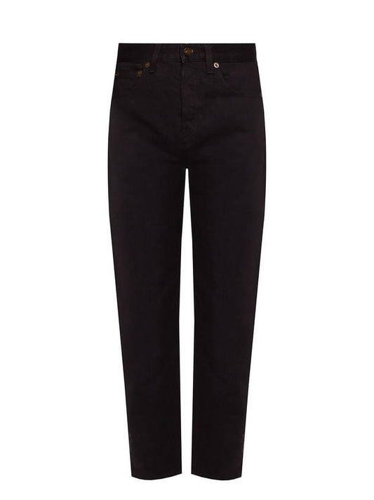Luxury Saint Laurent Women's Cotton High Waist Pants Black
