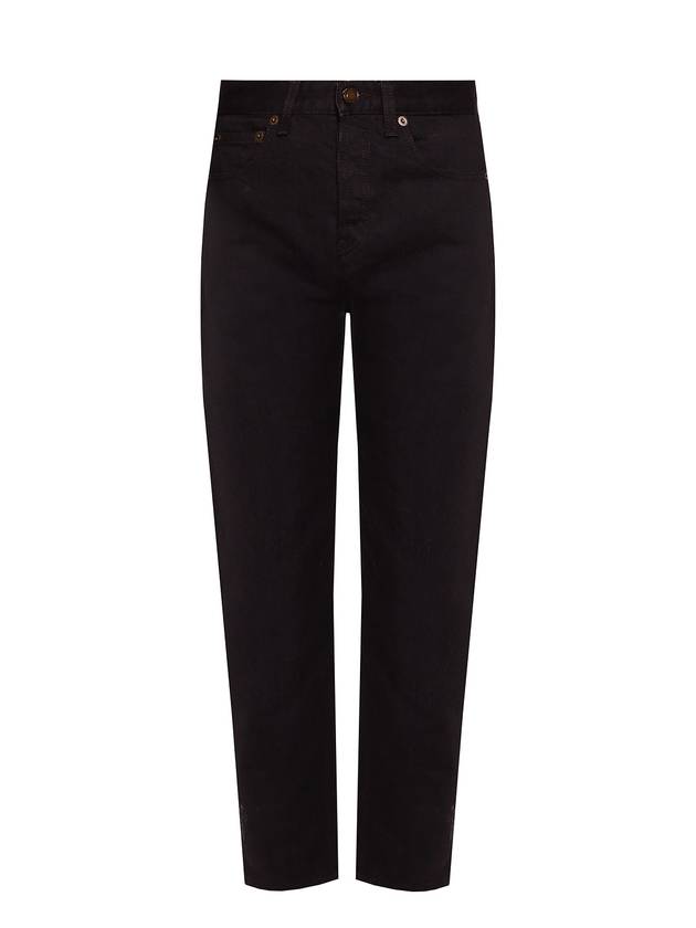 Luxury Saint Laurent Women's Cotton High Waist Pants Black