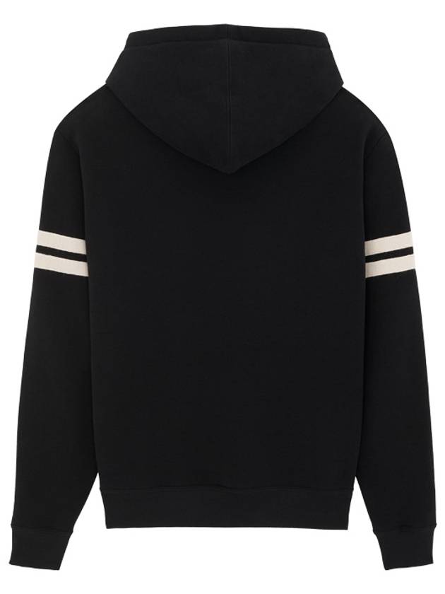 Luxury Saint Laurent Embroidered Logo Hoodie Black