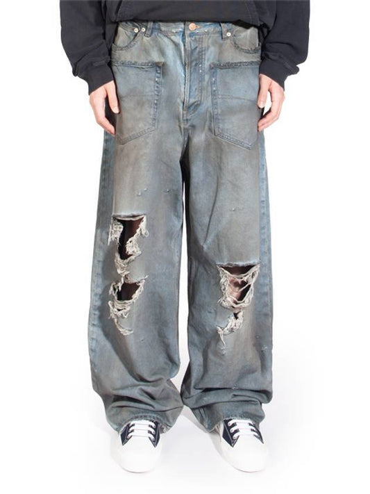 Luxury Balenciaga Bootcut Wide Jean Blue