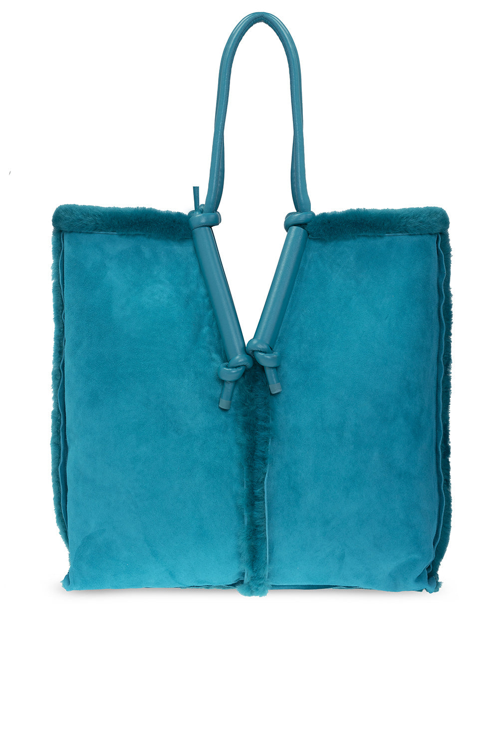 Luxury Bottega Veneta New Women's Suede Leather Bag In Turquoise Blue