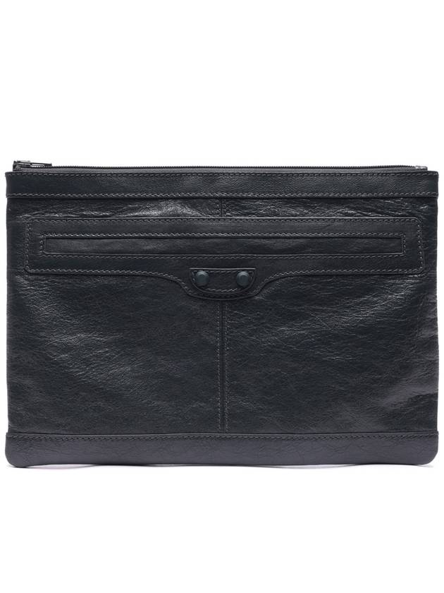 Luxury Balenciaga Classic Clip Clutch Bag Grey