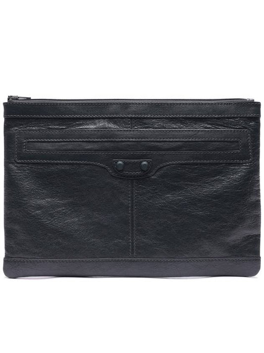 Luxury Balenciaga Classic Clip Clutch Bag Grey