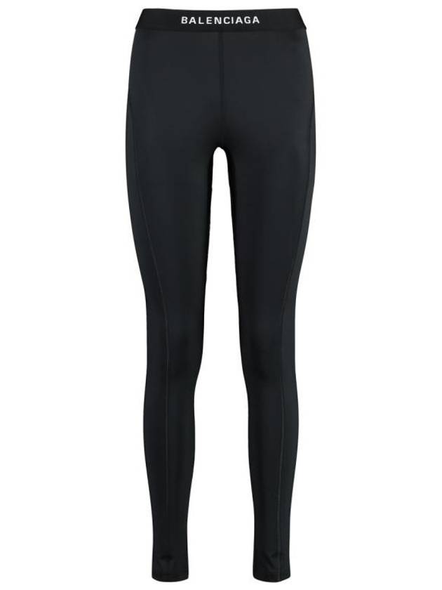 Luxury Balenciaga Athletic Leggings Pans Black