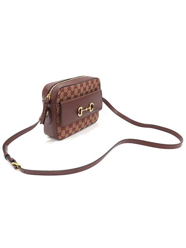 Luxury Gucci Trending 2025 645454 GG Jagard Burgundy Leather Horsebit 1955 Small Shoulder Bag