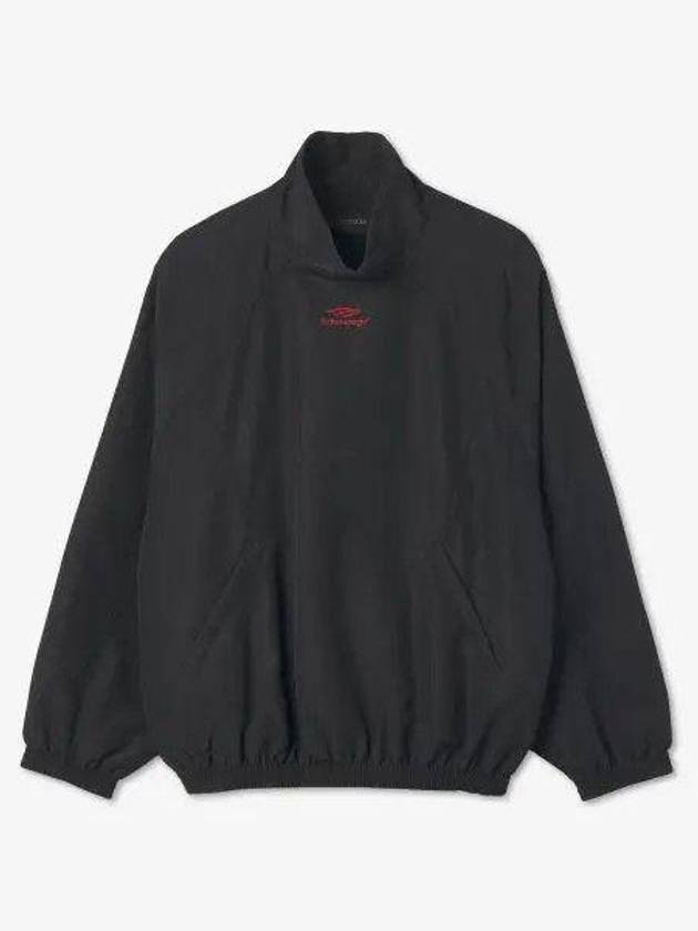 Luxury Balenciaga Embroidery Logo Sports Icon Track Jacket Black