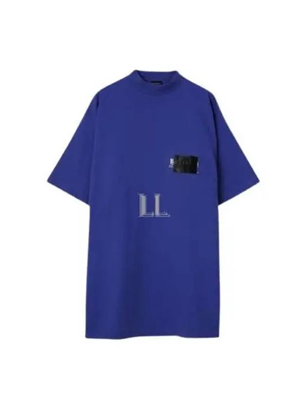 Luxury Balenciaga Gaffer Political Campaign Short Sleeve T-Shirt Blue