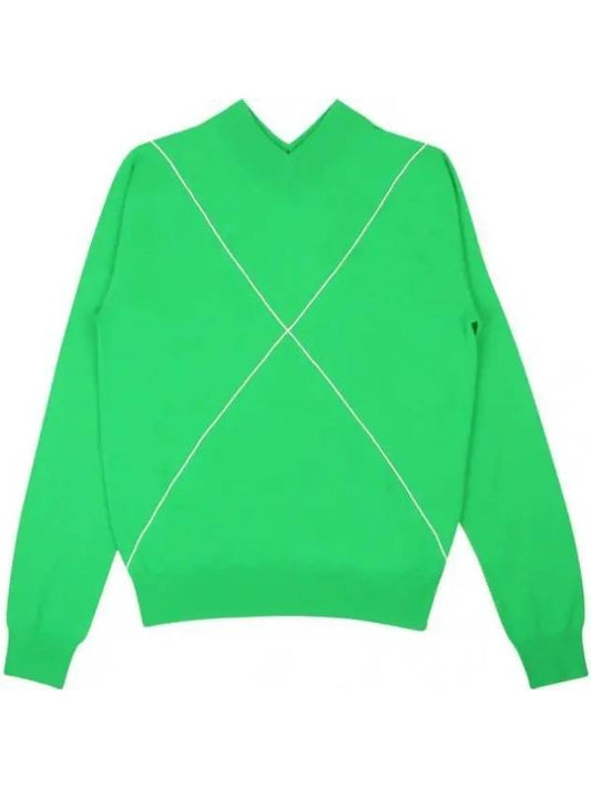 Luxury Bottega Veneta Contrast Stitch Wool Knit Top Paraket