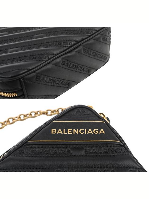 Luxury Balenciaga Blanket Reporter Chain Cross Bag Black