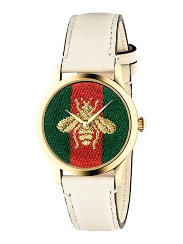 Luxury Gucci Trending 2025 G-Timeless Leather Strap Watch Gold