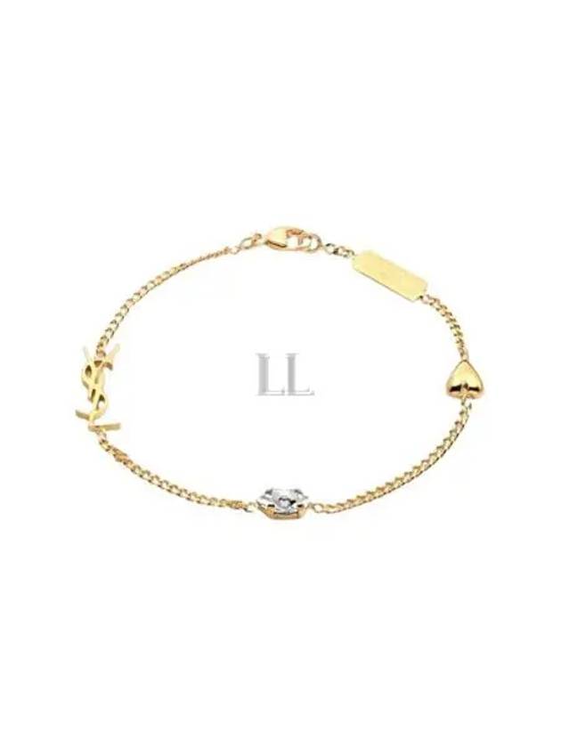 Luxury Saint Laurent Opyum Heart Chain Bracelet Gold
