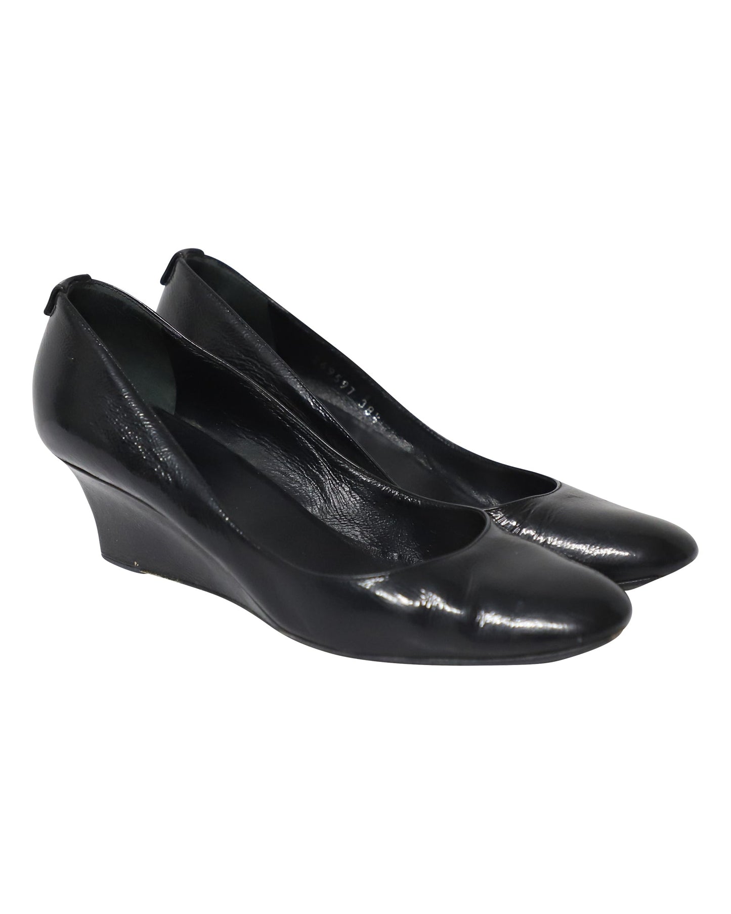 Luxury Gucci Trending 2025 Interlocking G Wedge Court Heels in Black Leather