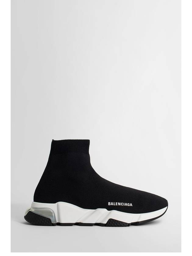 Luxury Balenciaga Speed Trainer Clear Sole High Top Sneakers Black