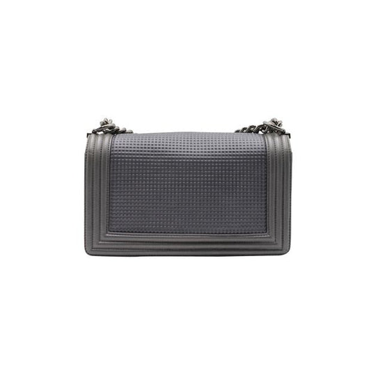 Luxury Chanel Dark Grey/Silver Boy Bag Cruise Collection 2014