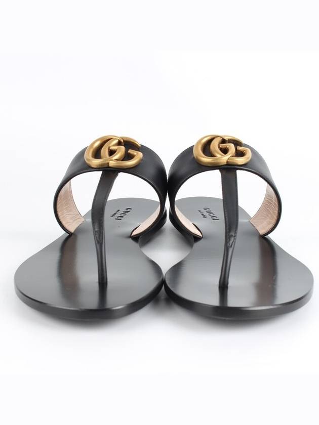 Luxury Gucci Trending 2025 Marmont logo leather flip flop sandals 36 230
