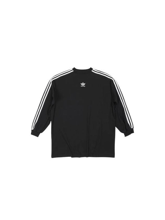 Luxury Balenciaga Oversized Long Sleeve T-Shirt Black