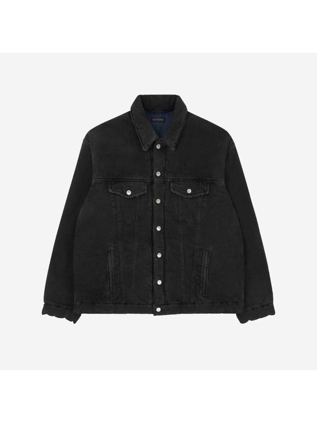 Luxury Balenciaga Padded Japanese Denim Jacket Black