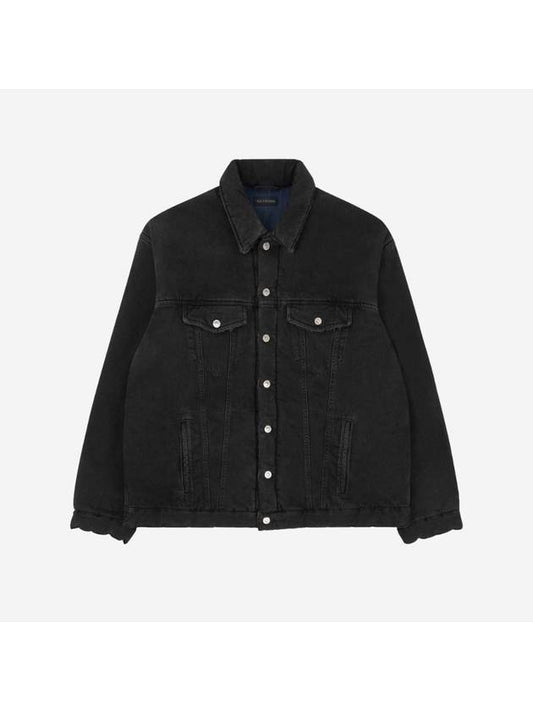 Luxury Balenciaga Padded Japanese Denim Jacket Black