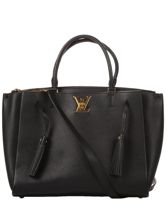 Louis Vuitton Black Calfskin Leather Lockme Tassels Tote ( )