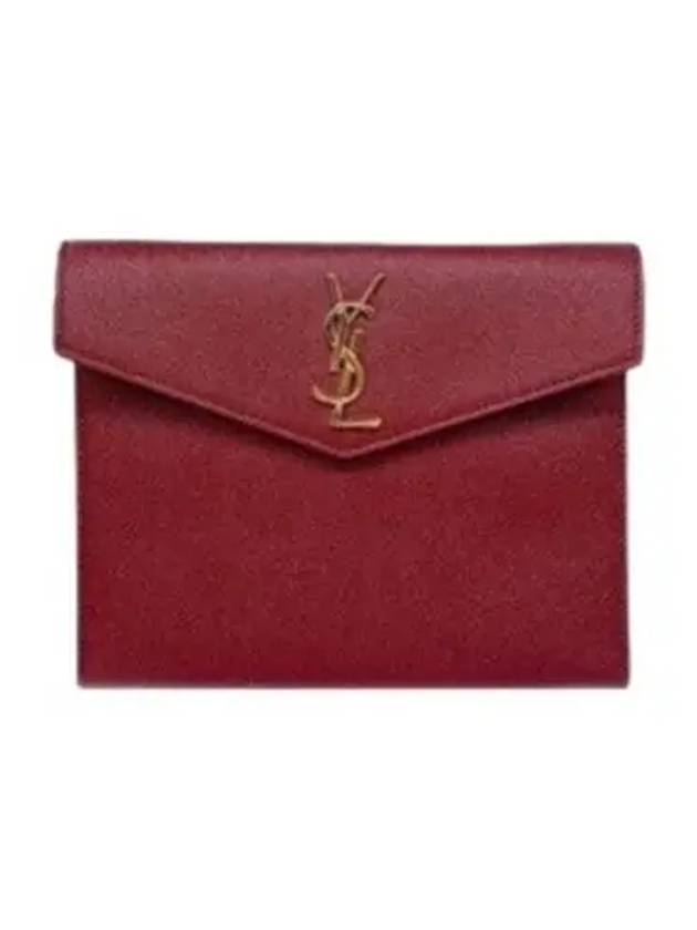 Luxury Saint Laurent Envelope Uptown Baby Clutch Bag Burgundy