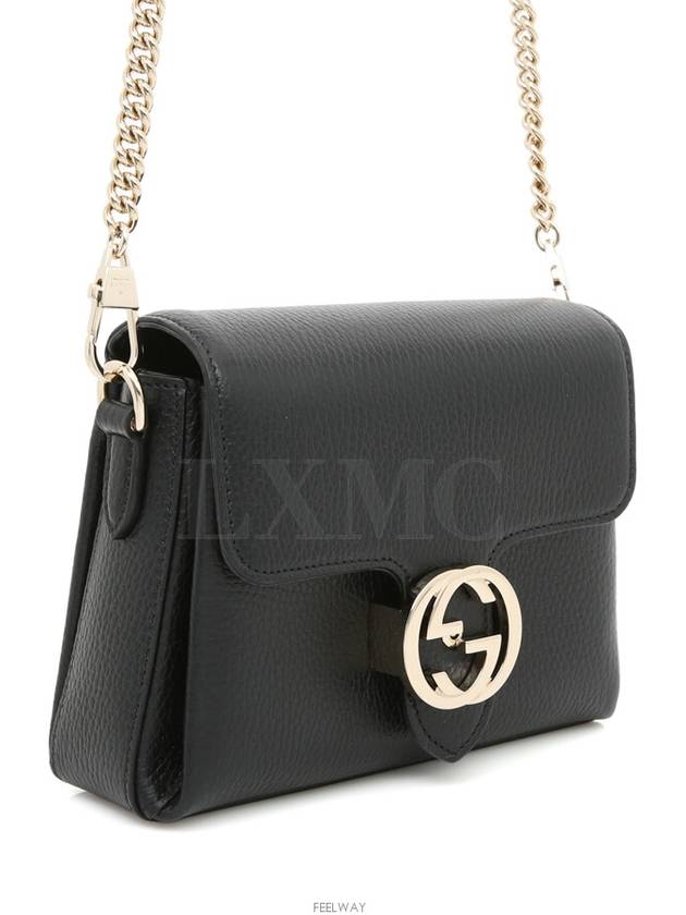 Luxury Gucci Trending 2025 Interlocking GG chain mini cross bag 607720 black