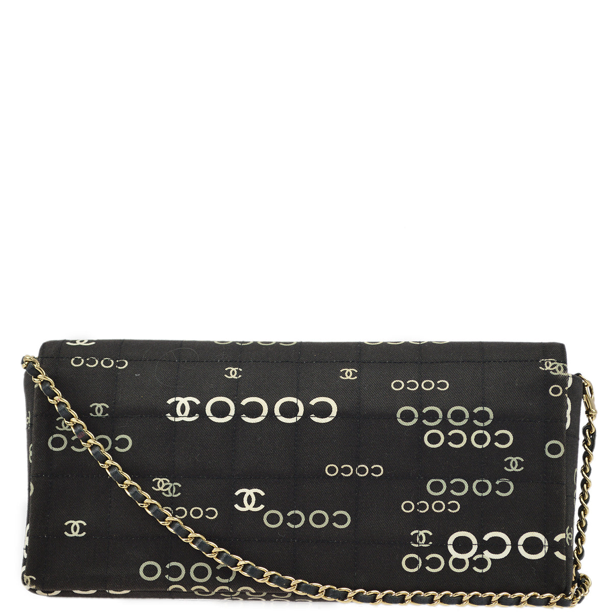 Chanel Black Canvas COCO East West Choco Bar Shoulder Bag