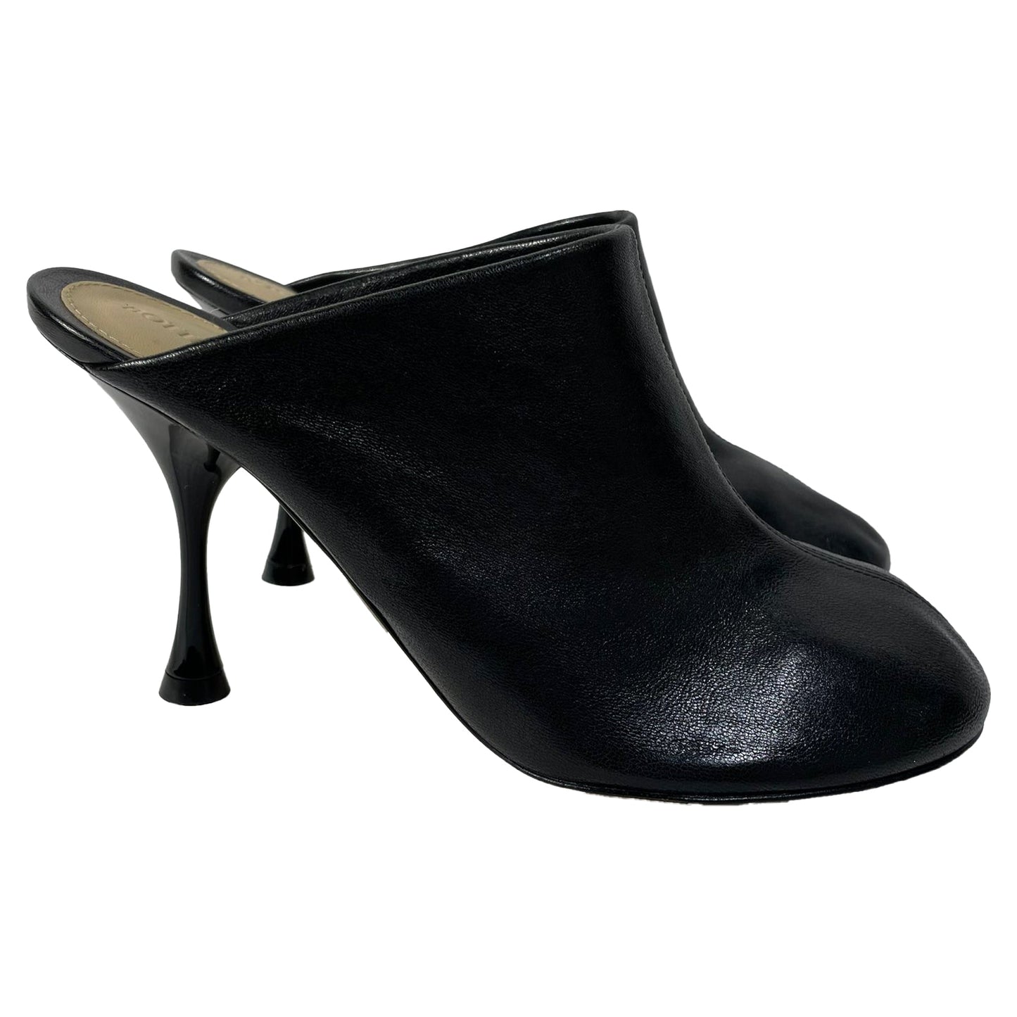 Luxury Bottega Veneta Dot Sock Mules in Black Lambskin Leather